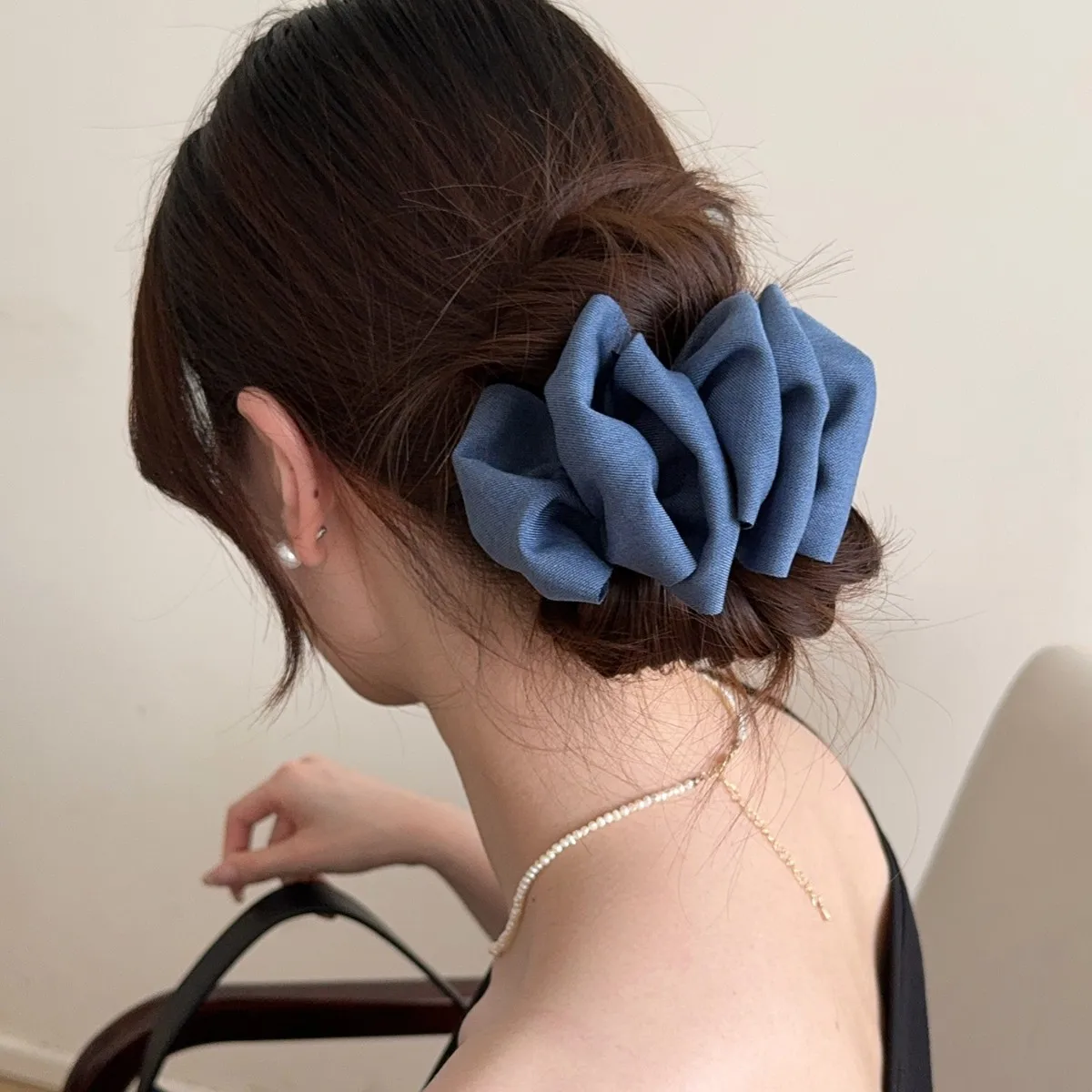 

Корейская джинсовая заколка для волос с пузырьками, летние заколки в виде краба для хвоста, темпераментная модная женская заколка для волос, женские аксессуары для волос