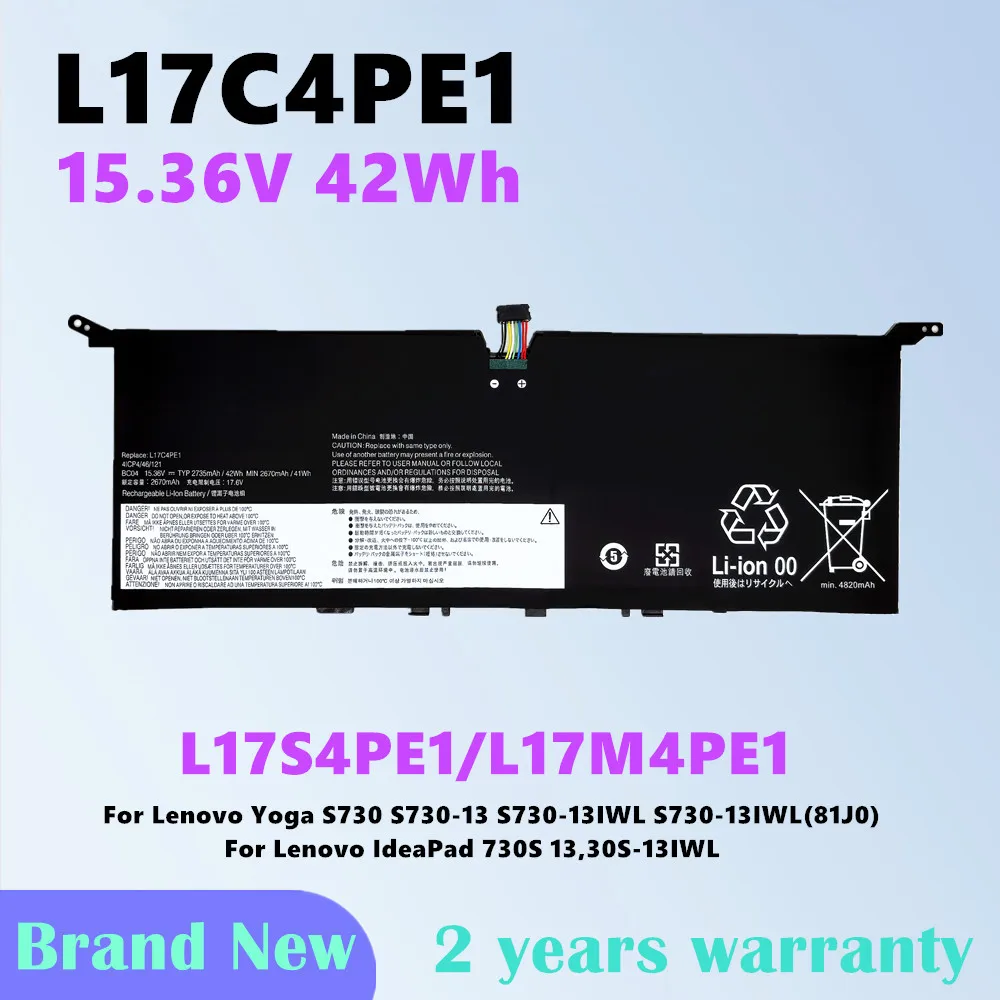 

L17C4PE1 Battery For Lenovo IdeaPad 730S 13 730S-13IWL for Yoga S730-13IWL(81J0) S730-13 L17S4PE1 L17M4PE1 928QA232H