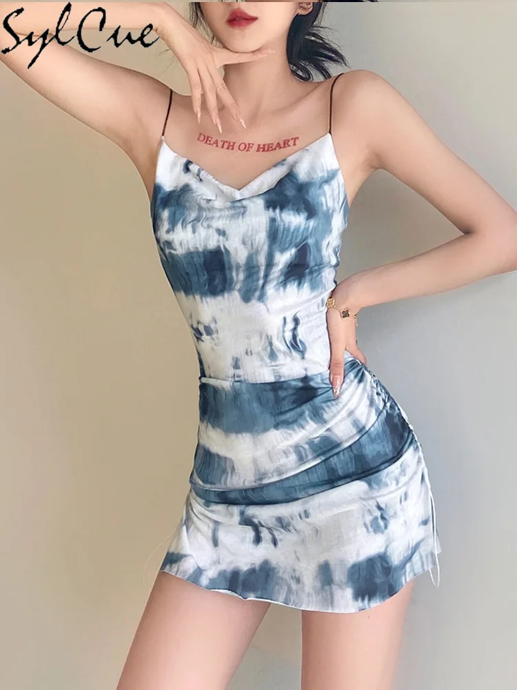 Sylcue – robe de soirée courte blanche, Sexy, sans manches, Style plage, soleil, vous rend spécial, rétro, été, 2021