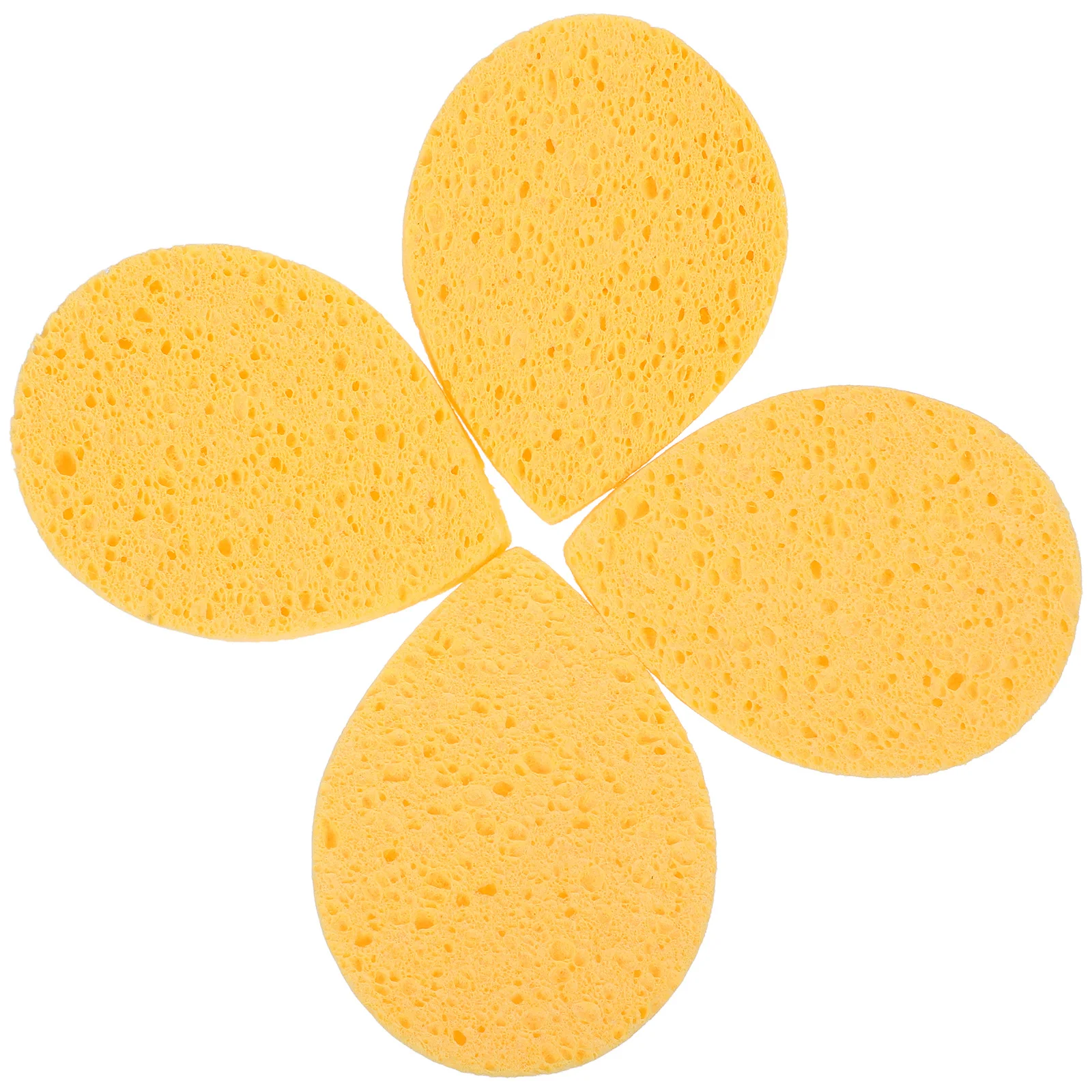 4Pcs Compact Exfoliating Sponge Facial Pads Multi-Use Face Cleaner Travel Accessories Facial Sponges Exfoliating Sponge