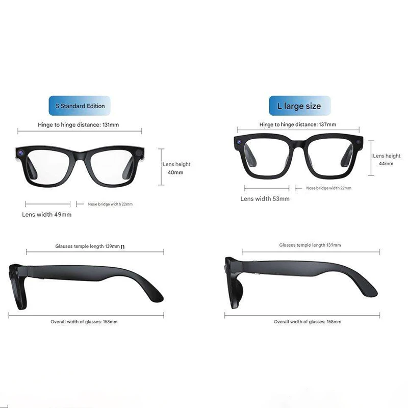 แว่นตาอัจฉริยะ AI พร้อมกล้อง 8MP บันทึกภาพและวิดีโอ แปลภาษา ตอบคำถามด้วย AI แว่นตาอัจฉริยะ เลนส์โพลาไรซ์ รองรับ CHAT GPT