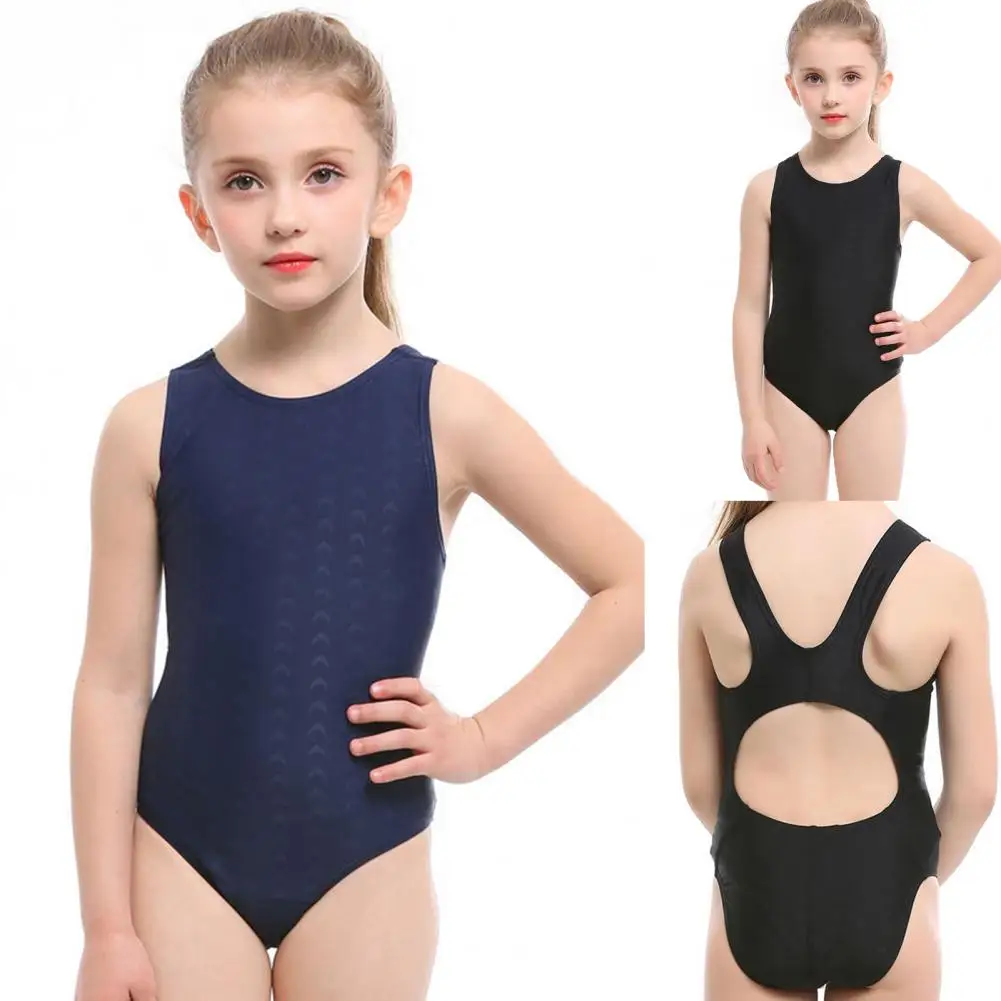 Good Swimming Bodysuit Non-Irritation Lint Free Children Swimwear Children Solid One-Piece Swimsuit
