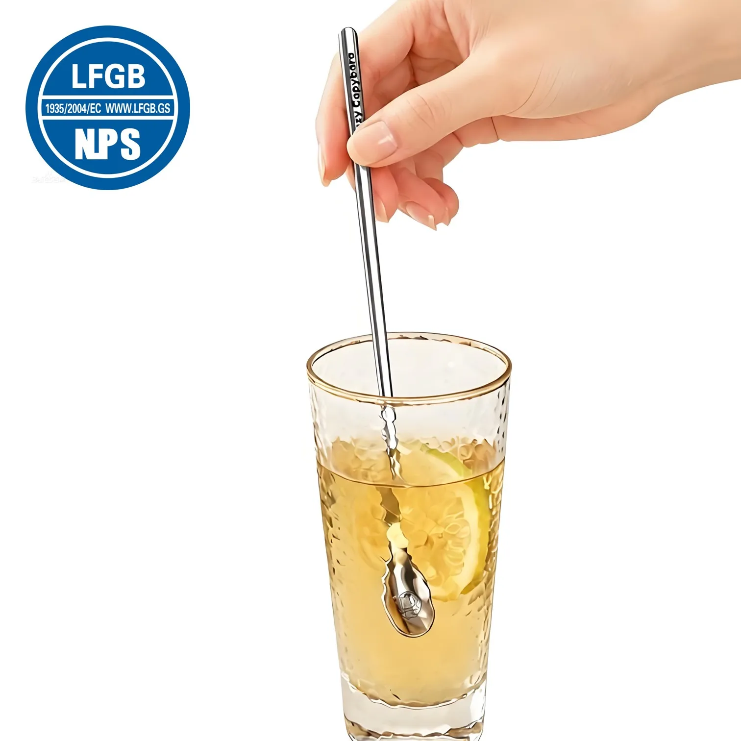 LFGB Certified Pure 316L Stainless Steel Kitchen Beverage Stirrer 1.5cm Width Head Ultra Long Handle Bar Spoon for Cocktail
