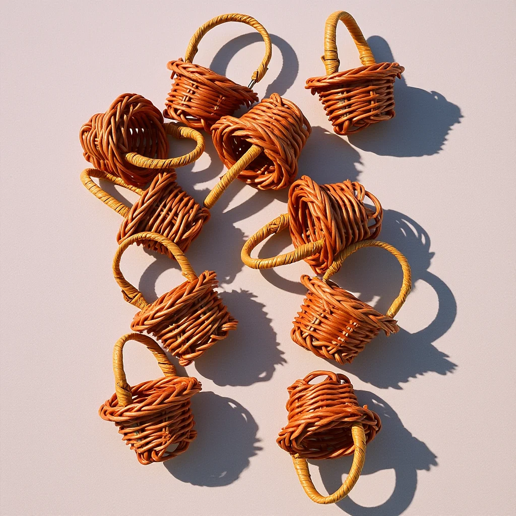

10Pcs Mini Woven Baskets Multifunctional for Home Decor Party Favors Storage Organizer Exquisite Photo Props Woven Basket