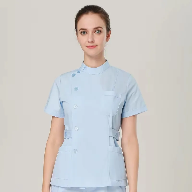 Uniformes de travail d'infirmière avec logo personnalisé, ensembles de gIslande, clinique de dentiste abordable, hôpital pour animaux de compagnie, été, livraison gratuite, 2025