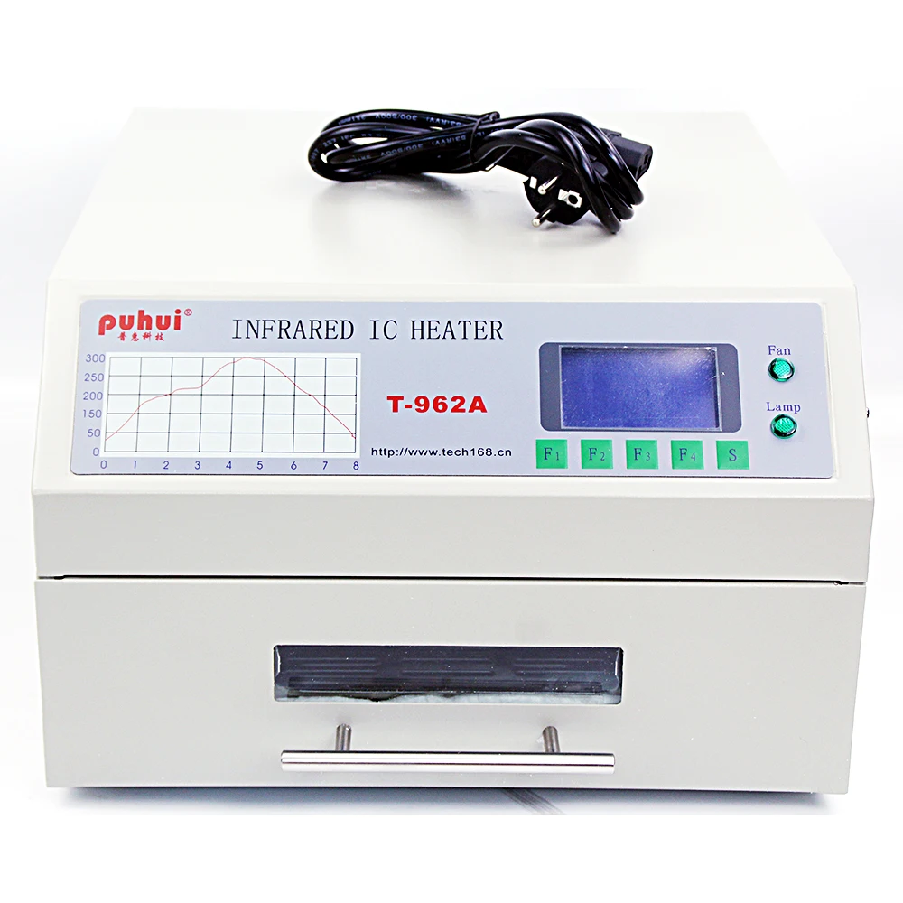 

Desktop Reflow Oven Infrared IC Heater Soldering Machine 1500W 300*320mm T962A Reflow Oven BGA SMD SMT LED PCB Rework Station