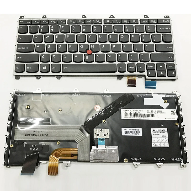 Imagem -03 - Teclado para Notebook Lenovo Yoga Eua ui Reino Unido sp 260s 370 X380 Thinkpad s1 2ª Geração s1 3ª Geração s1 4ª Geração Novo