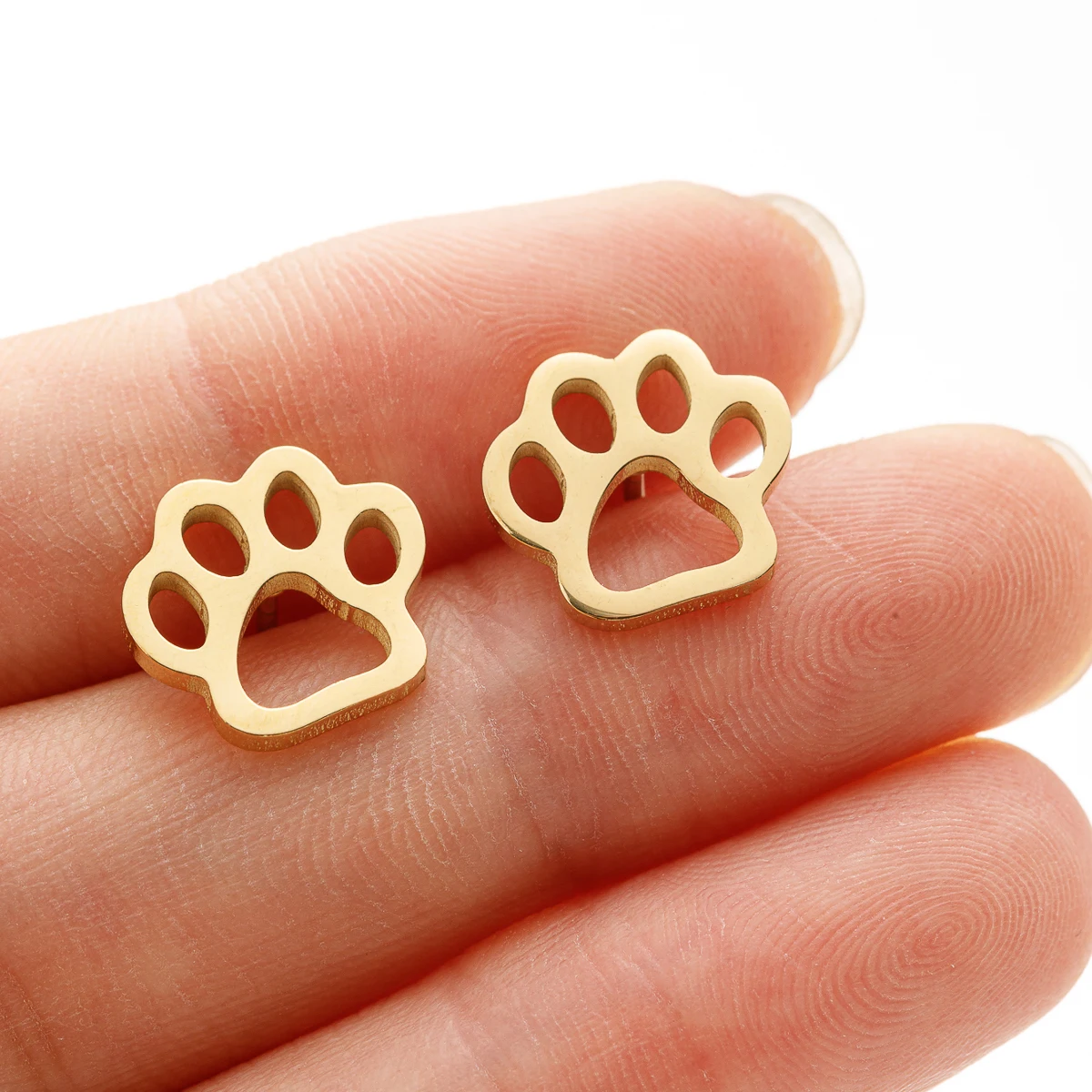 Tiny Dog And Cat Paw Piercing Stud Earrings For Women Stainless Steel Puppy Cute Earrings Jewelry Accessories Pircing Oreja