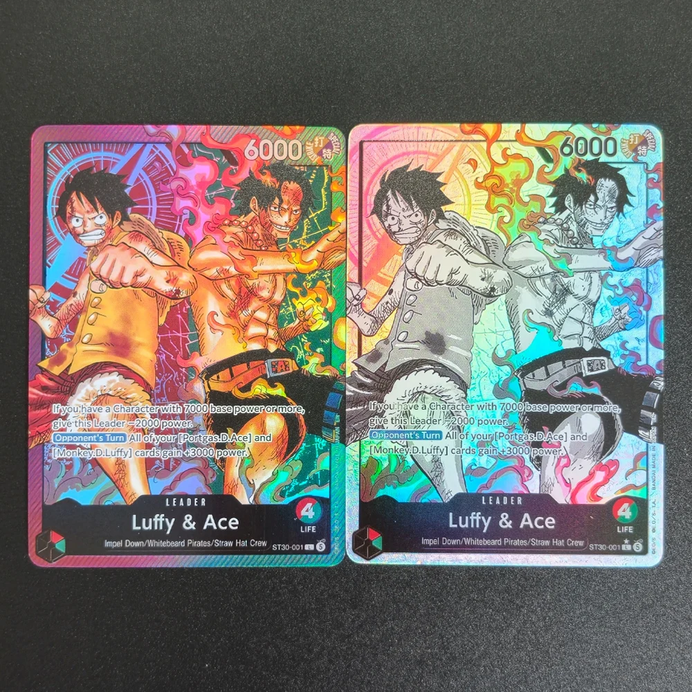

2026 DIY Texture One Piece TCG Luffy Ace Leader ST30-001 EN Promo Gem Mint 10 Hot Foil Card Premium Collectible Limited Edition