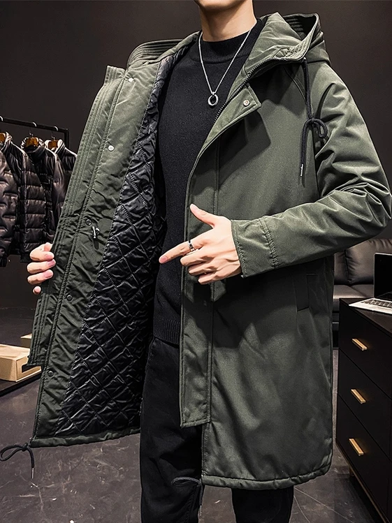 

Новая мужская ветровка 2025 года: свободный крой, хлопок, тонкий утеплитель, осень-зима, средней длины, повседневный городской стиль