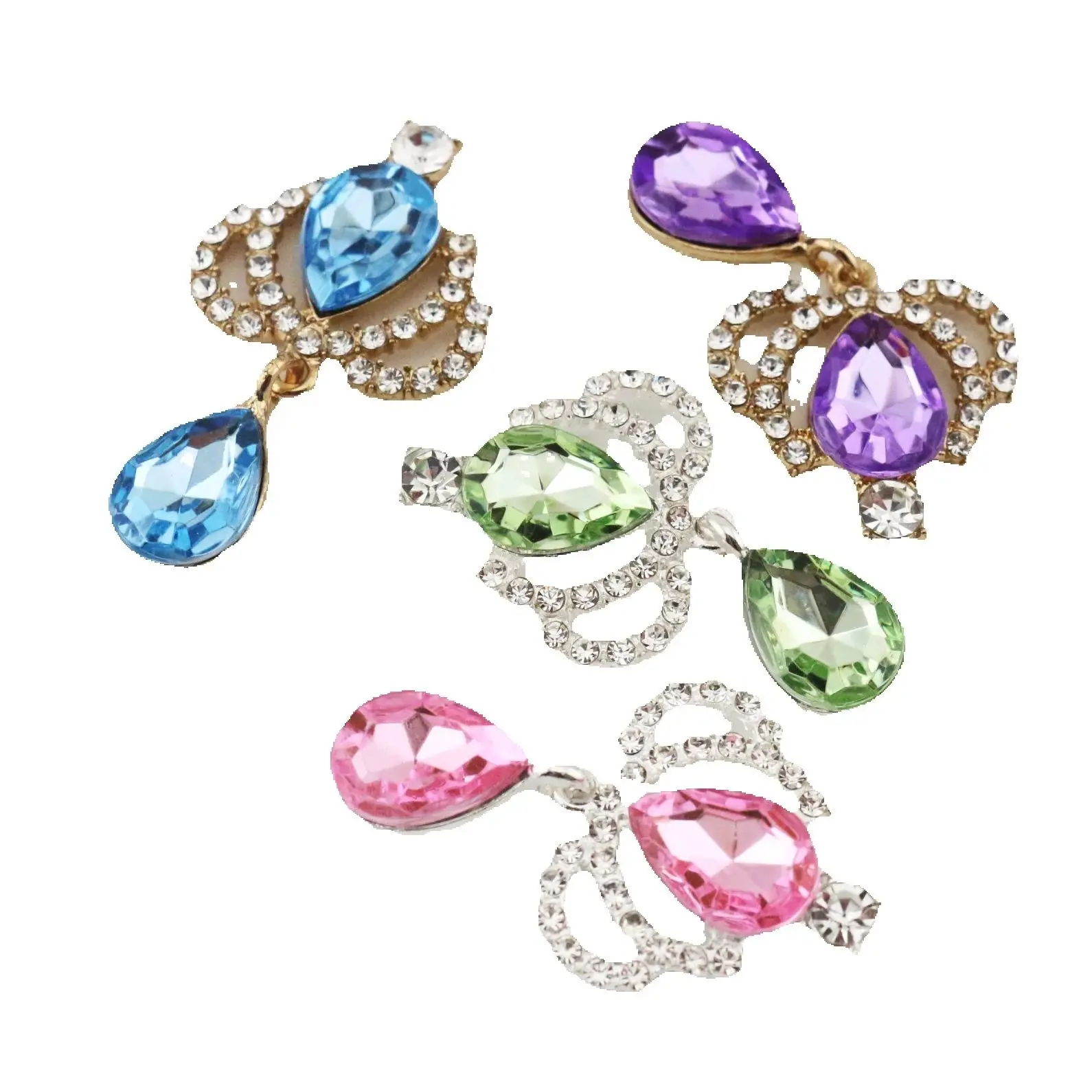 10 قطعة 24*40 مللي متر تاج صغير كريستال أكريليك أزرار كريستال حجر الراين قلادة DIY بها بنفسك للملابس الديكور مجوهرات اكسسوارات #4