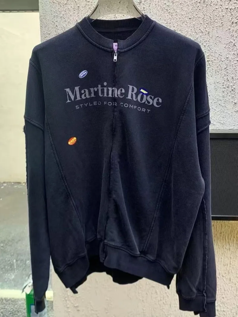 

Black Zip fastening Washed finish Letter print Sticker detailing Cotton Men's Women's Relaxed fit Martine Rose Jacket Outerwear