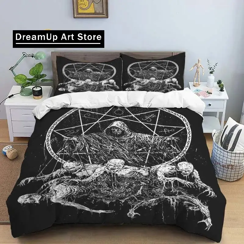 3d impressão demônio satanás mal cabra logotipo conjunto de cama meninos meninas gêmeo rainha king size capa edredão fronha cama meninos adulto quarto