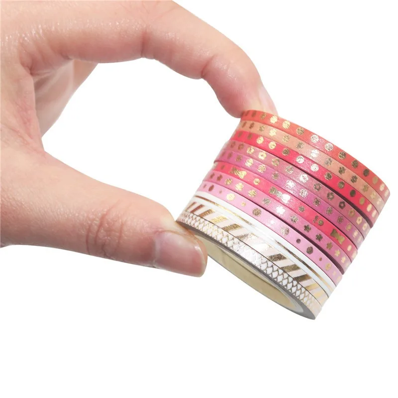 Stars Washi Tape Decorative Adhesive Tape School Journal Supplies Gold Foil Scrapbooking Kawaii Stationery Masking Tape image 2