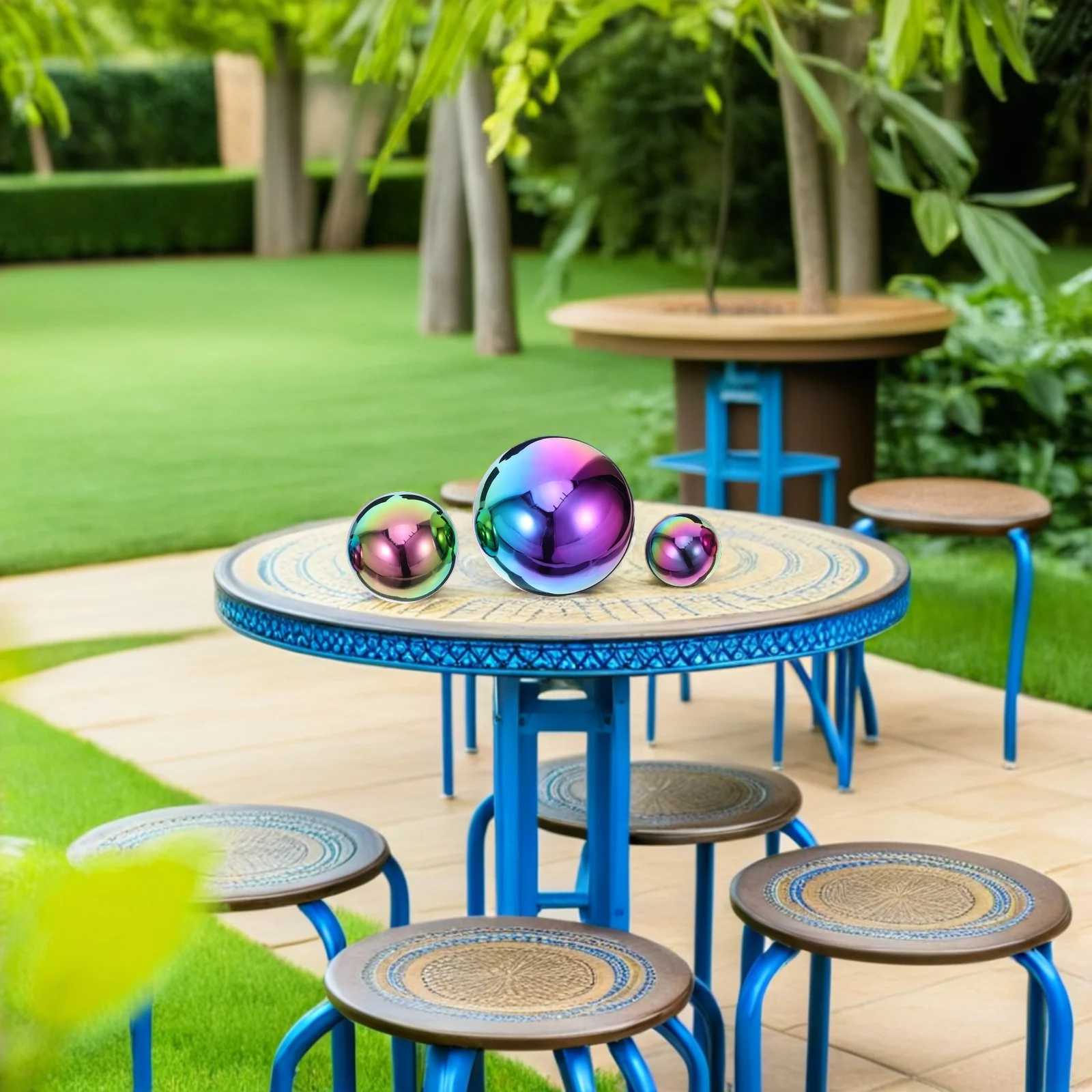 

6Pcs Stainless Steel Mirror Sphere Outdoor Reflective Gazing Globes Hollow Garden Ornaments Patio Yard Decorative Spheres