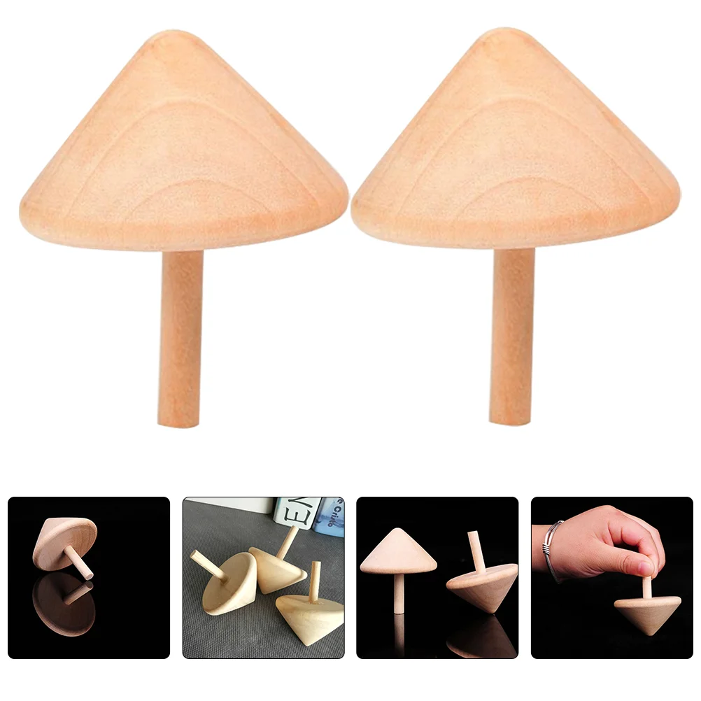 

4 Pcs Fidget Toy Gyro Toys Wooden Spinning Top Mini for Kids Playthings Outdoor Playset