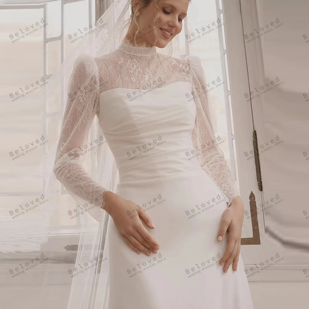 Robes De mariée De luxe magnifiques Robes De mariée dentelle Appliques Robes musulmanes modestes pour les femmes robes De Novia exquises personnalisées