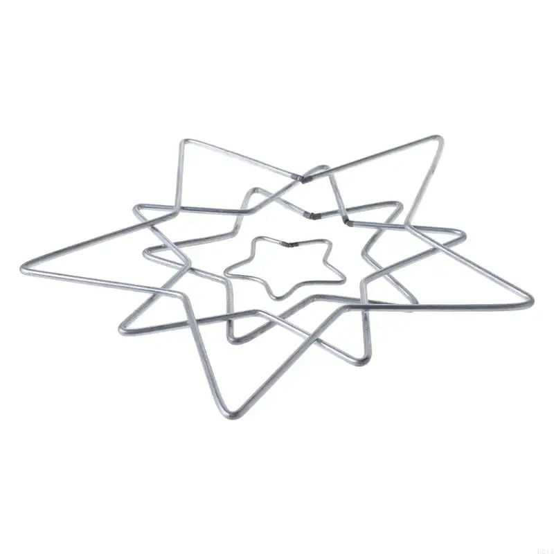 2025 NUEVO Star Ring Metal Macrame Rings Hoops Proyecto manualidades bricolaje para navidad Valentines