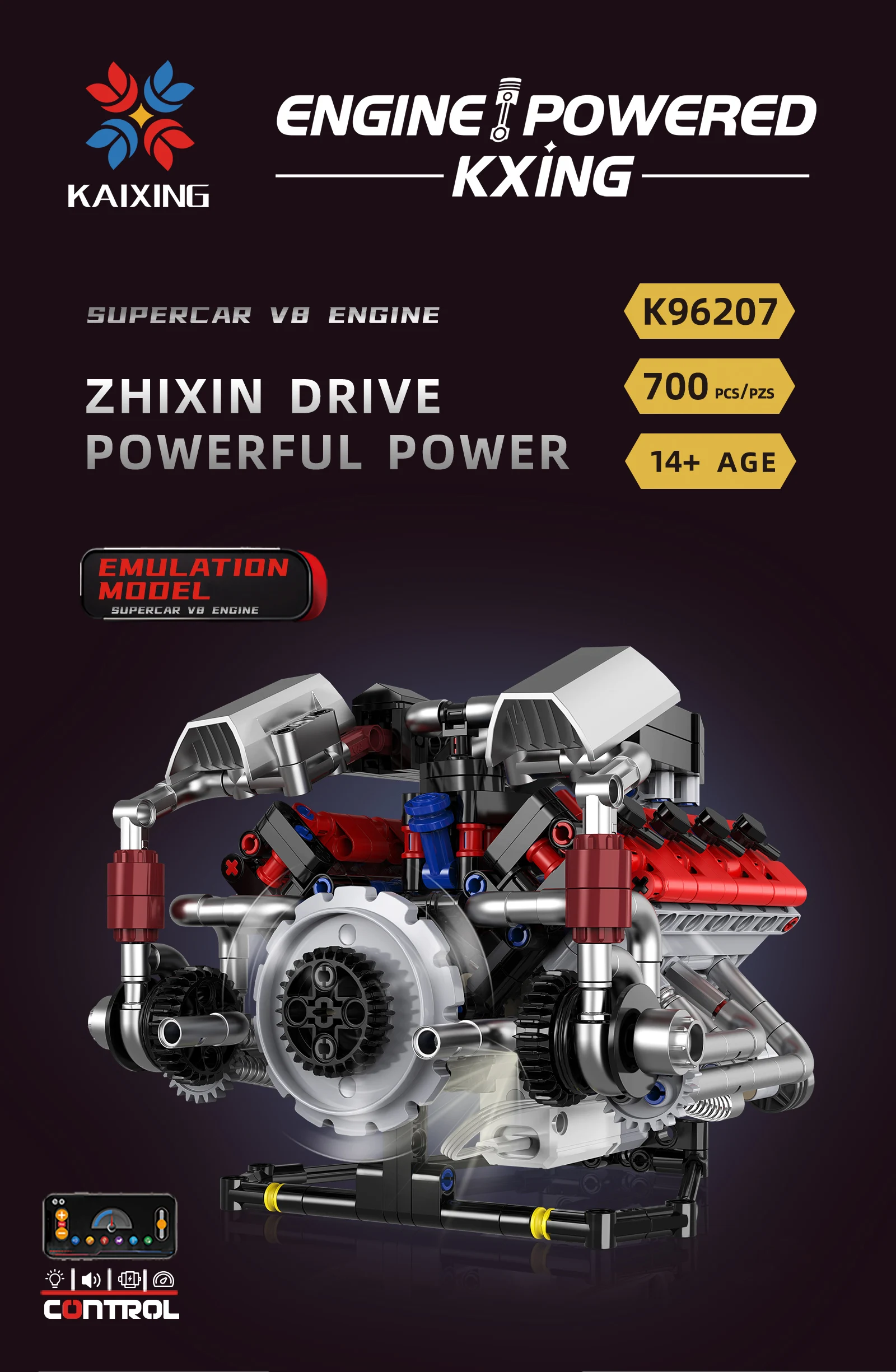 700 Uds K96207 F40LM V8 unidad de potencia escala réplica aplicación Control programable iluminación LED característica construcción montaje modelo Hobby