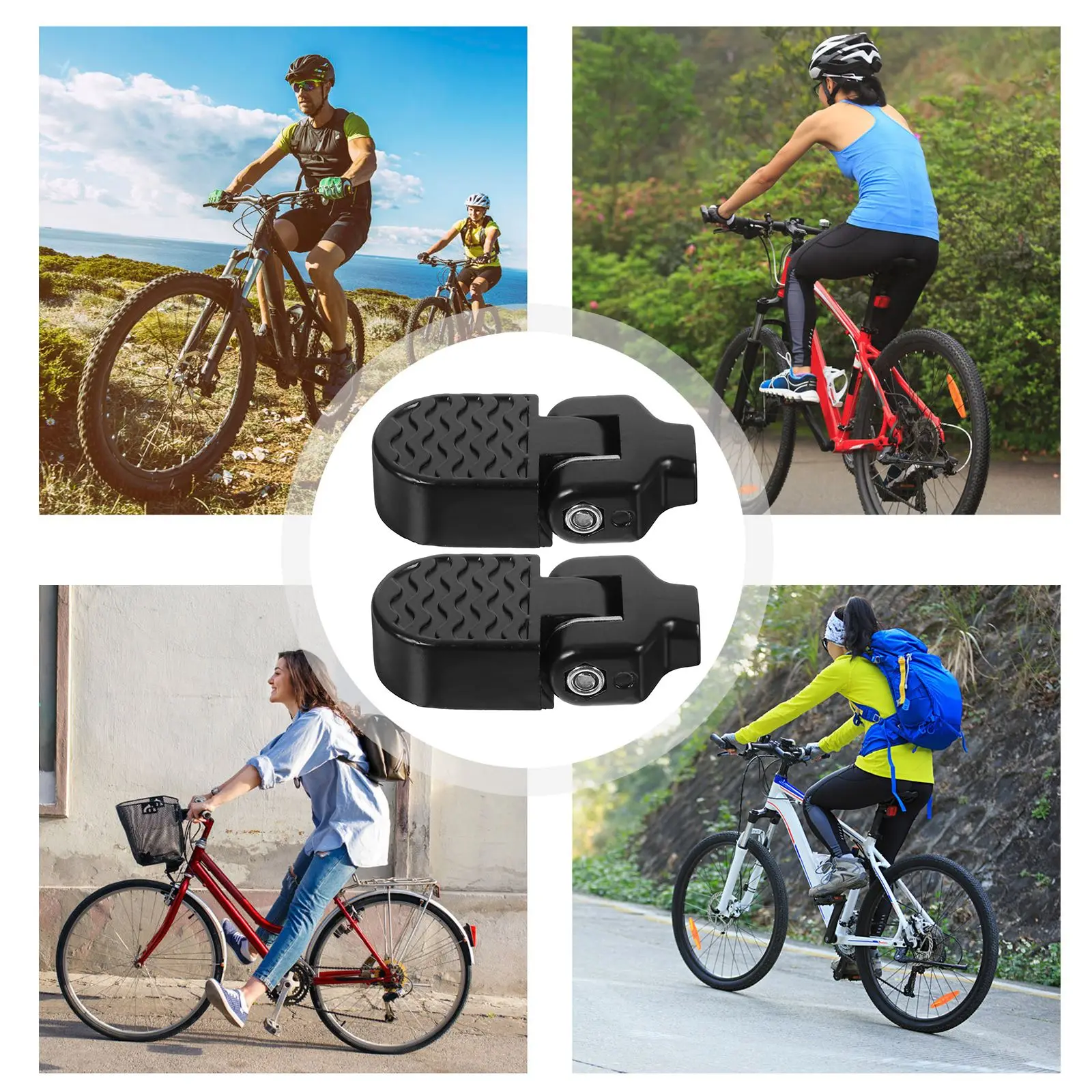 Bike Pedals Rear Pedal Footrest Pegs Foot Cycling Mountain Bike Accessories Foldable Road Foot Plat Anti-Slip Pedal Bicycle Part