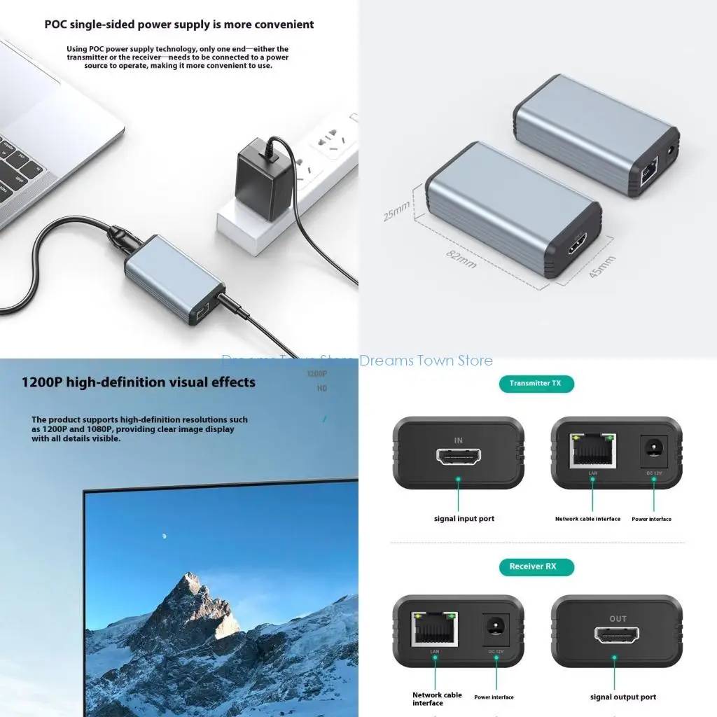 

HX6A 150m HDTV Extender Over Cat5e Cat6 Cable 1200P Resolution Aluminum Alloy Construction