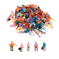 100pcs Model People Scale 1:300 H-7mm Painted Figure Mini Humans Building Layout Scenes Miniatures Micro Landscape Decoration