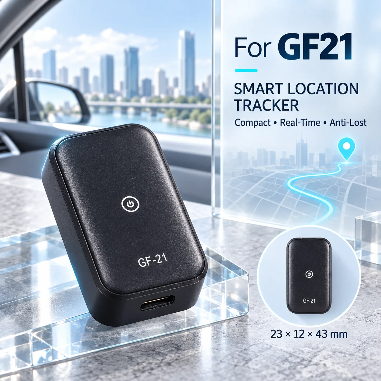 GF21 GPS Tracker Precise Positioning Mini CarTracker Universal Bike GPS Tracker for the Elderlyand Children