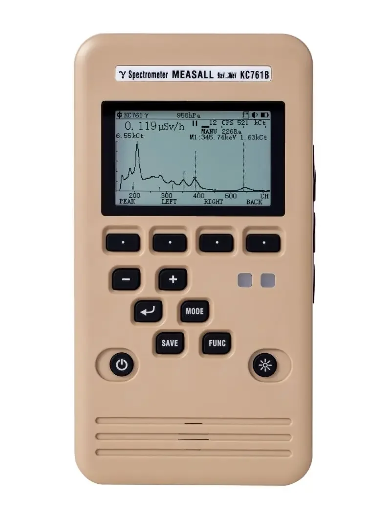 KC761B Handheld Spectrum Analyzer Professional Nuclear Radiation Alarm Perimeter Dosimeter Nuclide Identification