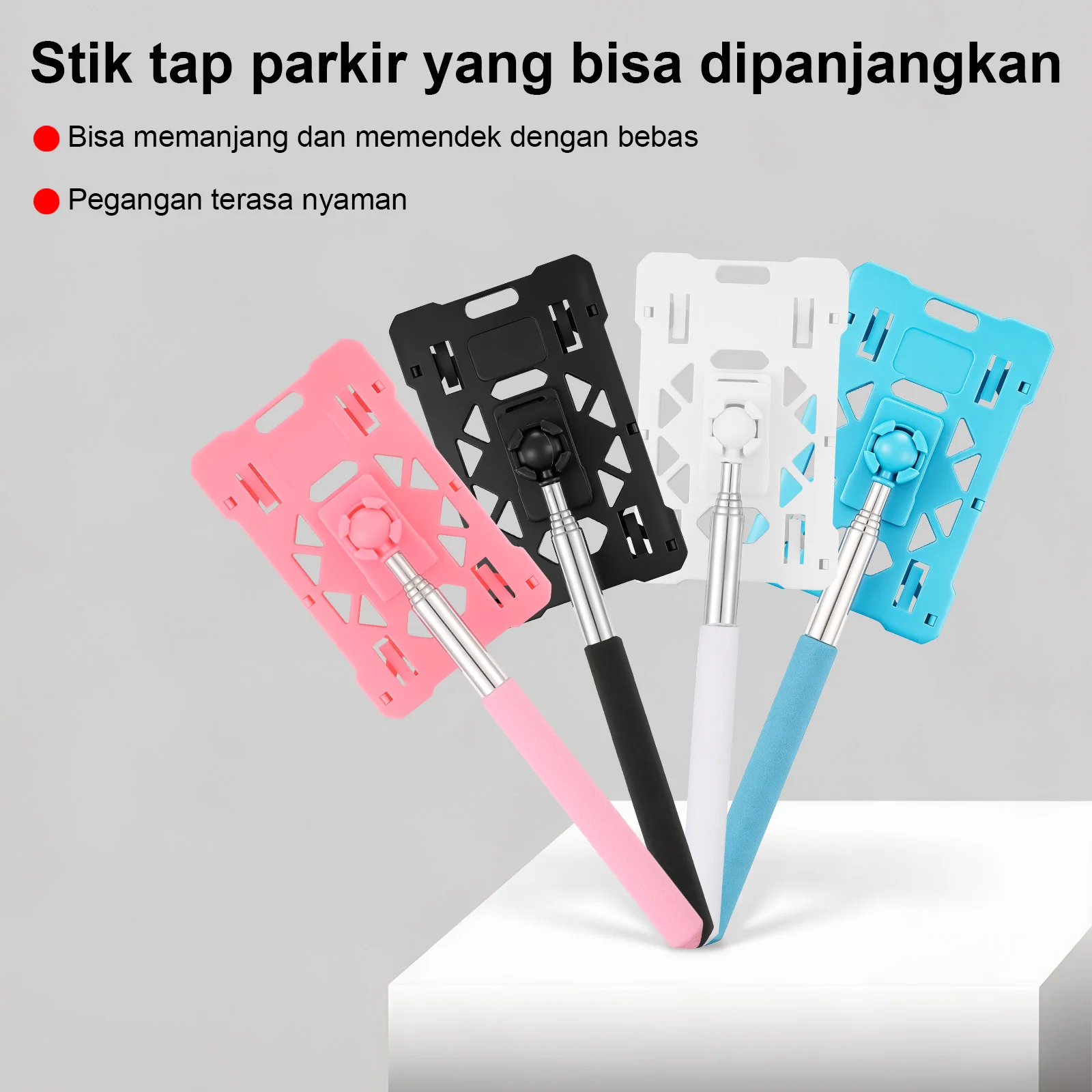 Telescopic Parking Card Holder Toll Booth Ticket Pickup and Access Card Swiping Extension Rod for Car Drivers