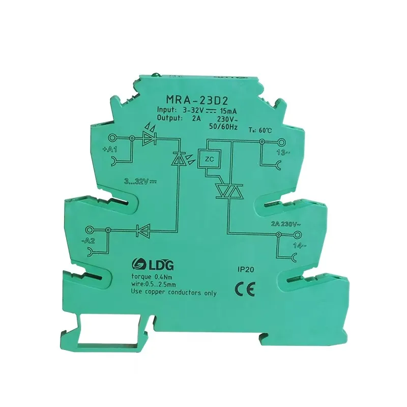 MRA-23D2 3-32VDC Input 3-32 VAC Output 220v 2A Solid State Relay Module Ultra Thin Port 220V Mini Modular Relay SSR