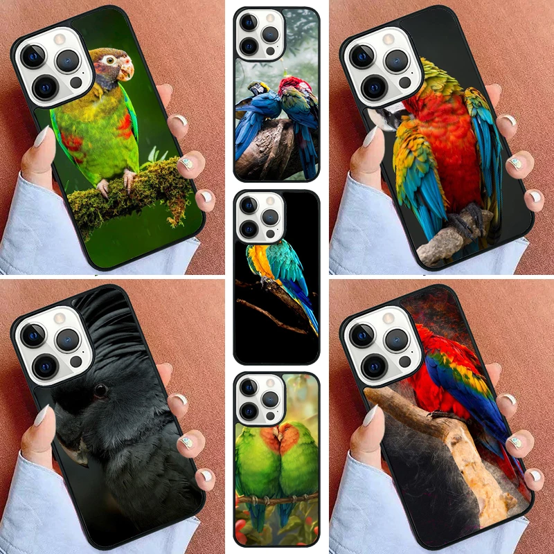 Animal Macaw Parrot Colourful Phone Case For iPhone 16 15 14 Pro 11 13 12 Mini Max SE 2020 6S 7 8 Plus Cover Capa