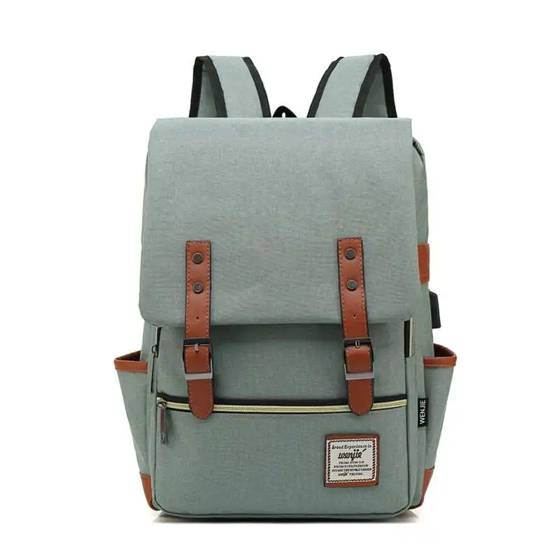 

Retro Canvas Bapa for Men And Women Outdoor USB Personali Polyester Pure Color Contrast Classic Sle oulder Bag