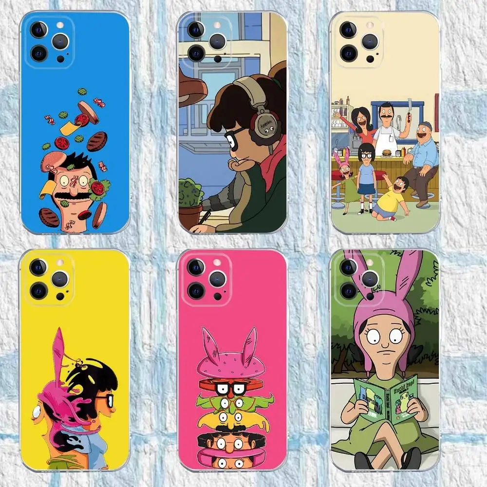 

Cartoon B-Bobs Burgers Phone Case For iPhone 17,16,15,14,13,12,11 Pro,Max,Plus,X,XS,XR,SE4,E Mini Transparent Soft Cover
