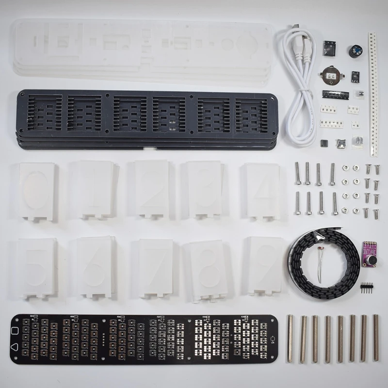 DIY Kits RGB LED Imitate Glow Tube Clock LED Music Spectrum  Tube Night Ligh