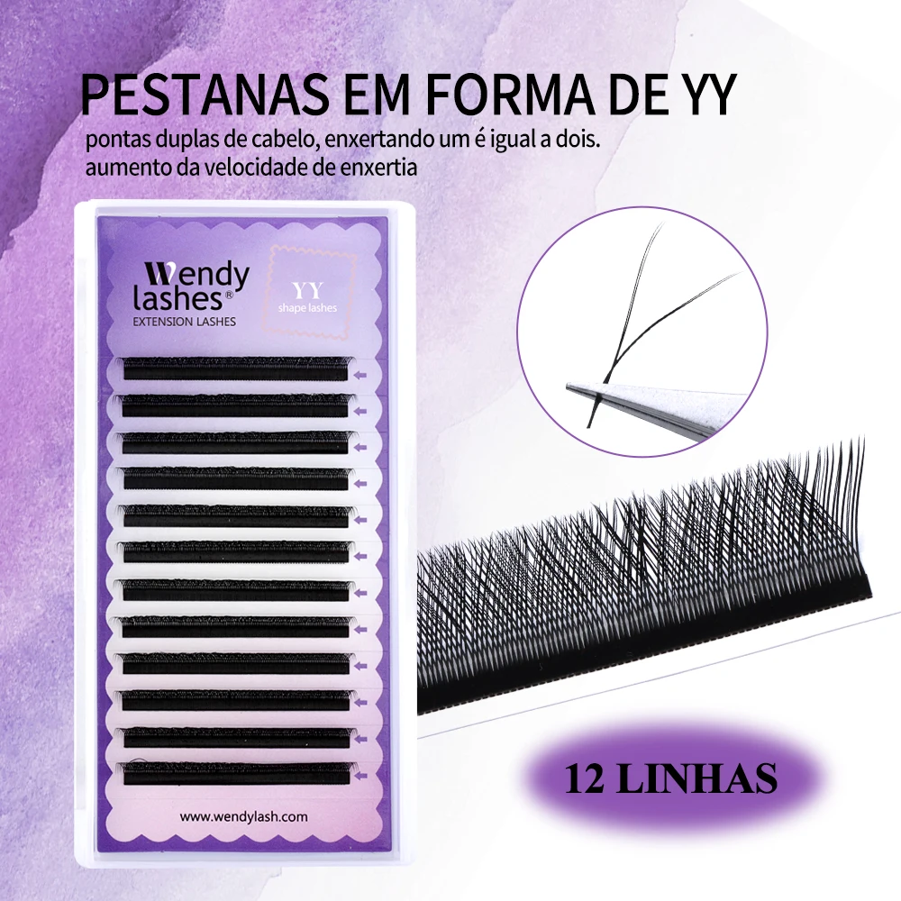 Wendy Lashes 10Pcs/Set Y Shape Lash Wholesale Hand Woven Premium 12 Lines YY Eyelash Extension Makeup Lash Supplies 0.05/0.07