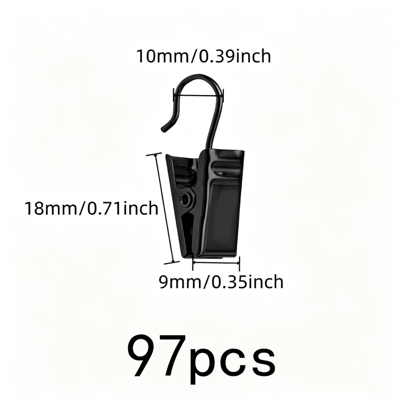 Strong Secure Grip Silver Metal Drapery Pins 97 pcs, perfect for Balcony Door Drapery, Easy Slide On Rod