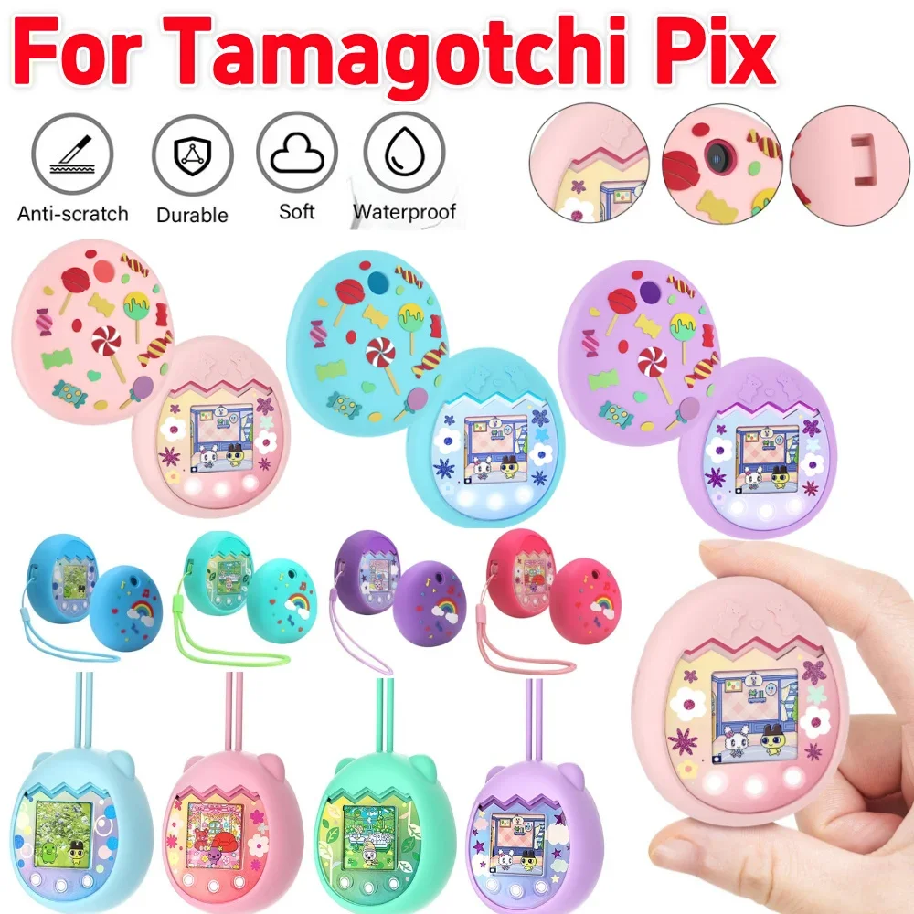 Silikon-Schutzhülle für Tamagotchi Pix, stilvolle, rutschfeste, ultradünne, flüssige Spielekonsolen-Schutzhülle, stoßfest