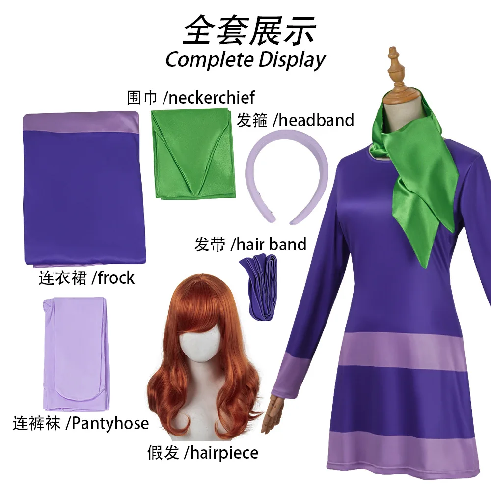 ملابس دافني بليك التأثيرية للنساء Volwassen Meisjes للهالوين كرنفال باك رولينسبيل