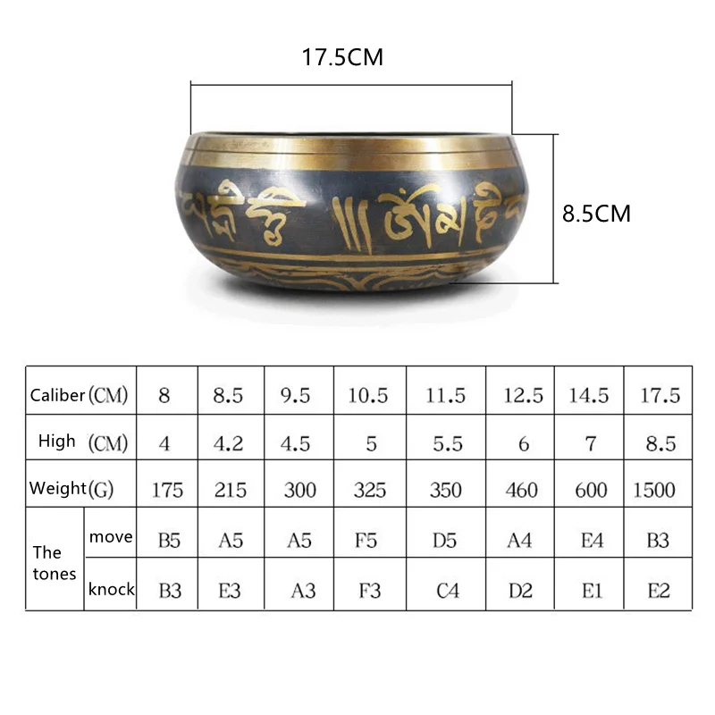 Tibetan bowl Nepal handmade Tibet Buddha sound bowl Yoga Meditation Chanting Bowl Brass Chime Handicraft music therapy Bowl