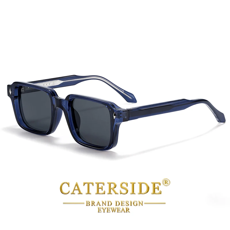 CATERSIDE Vintage Herren Quadratische Sonnenbrille Marke Design Tempel Tipps Sonnenbrille Damen Outdoor Reise Party Brillen UV400 – Detail 11