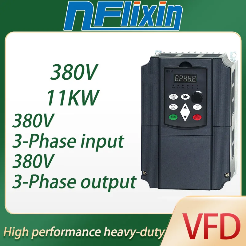 

VFD AC 380V 0.75/1.5/2.2/4/5.5/7.5/11KW Variable Frequency Drive Frequency Converter Inverter Speed Controller for 3-phase Motor