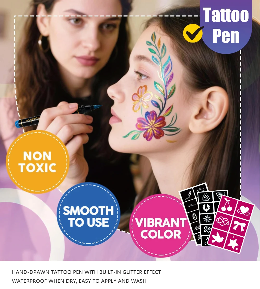10/12/18/24 farben Tattoo Stift Körper Malerei Stift Waschbar Schnell Trocknend Für Zeichnung Thema Party Täglichen malerei Geschenk Kunst Schreibwaren – Detail 1