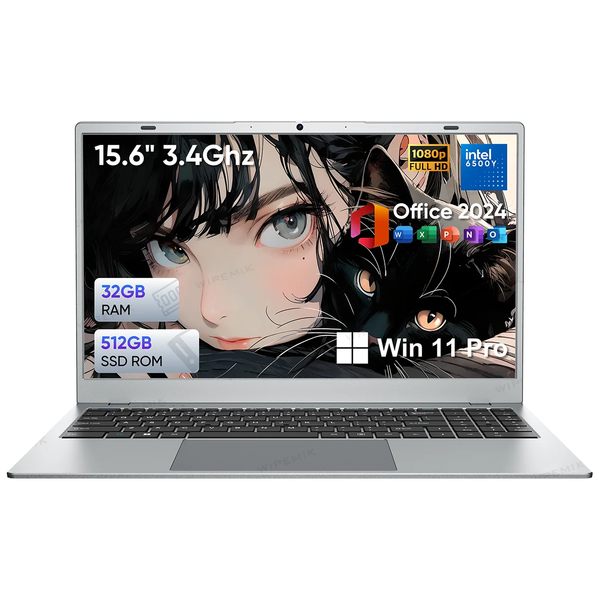 แล็ปท็อปคอมพิวเตอร์ขนาด 15.6 นิ้ว FHD intel Pentium Gold 6500Y สูงสุด 3.4GHz แรม 32GB SSD 512GB WiFi5, USB-C แล็ปท็อปสำหรับธุรกิจและนักเรียน