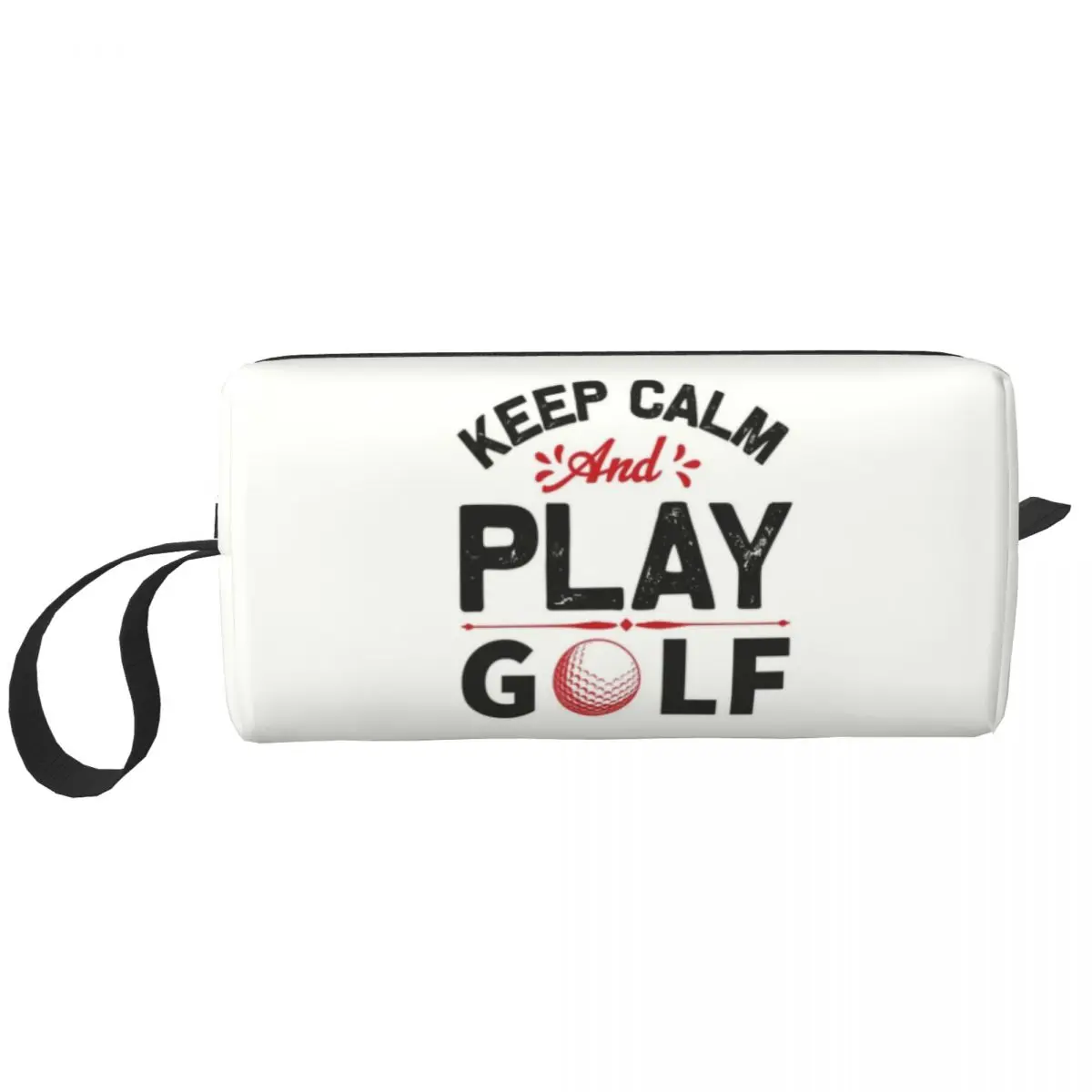 Keep Calm And Play Golf Travel Cosmetic Bag Women Golfer Golfing Sport Makeup Toiletry Organizer Ladies Beauty Storage Dopp Kit