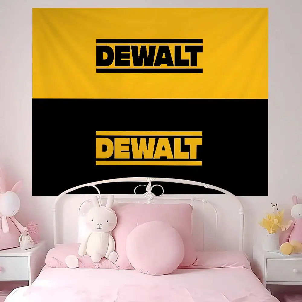 D-Dewalts Logo Cartoon Tapestry Art Science Fiction Room Home Decor Wall Hanging Sheets