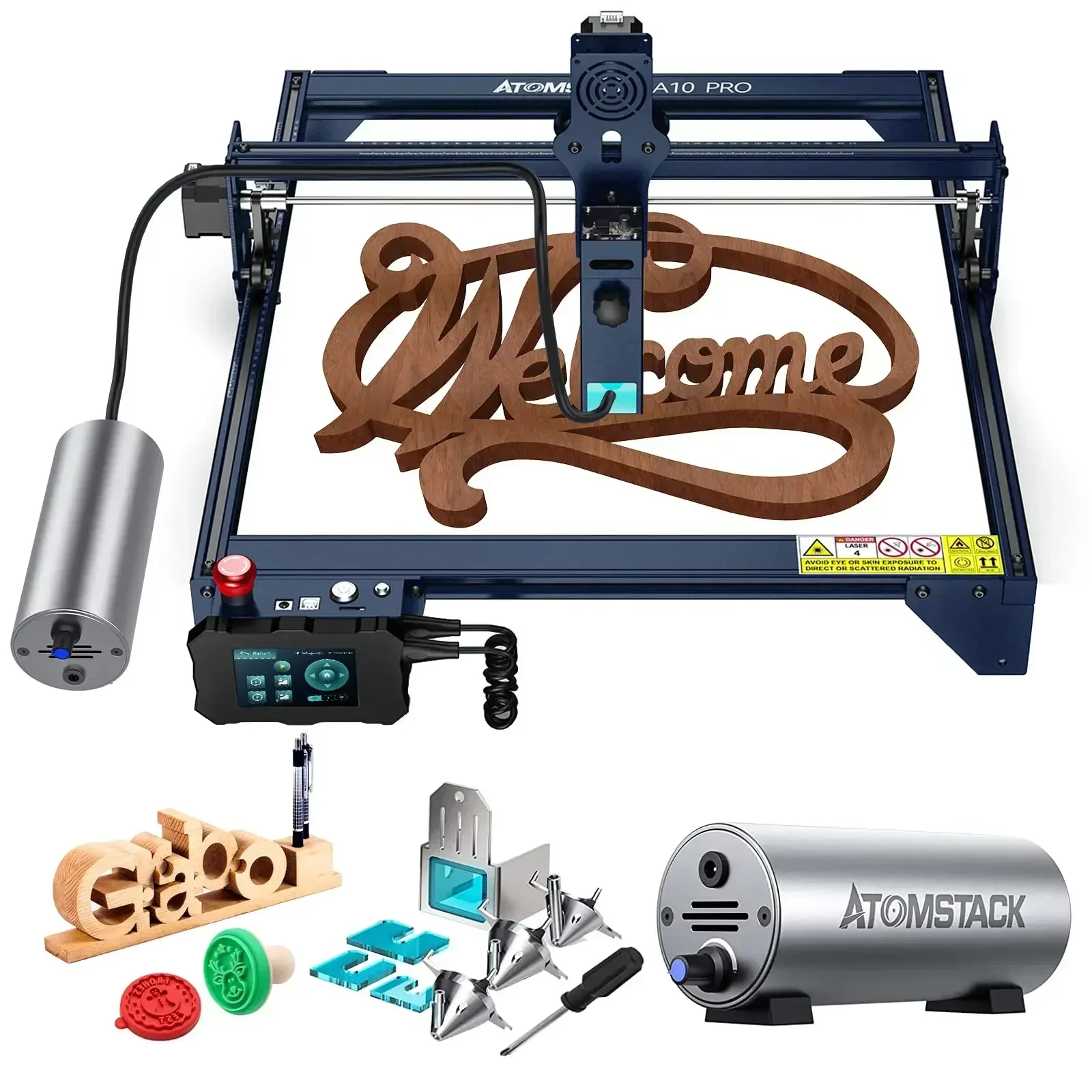 

Лазерный гравировальный станок Atomstack A10 S10 X7 Pro, 50 Вт, сенсорный экран, 30 л/мин, воздушный компрессор, лазерный гравер с ЧПУ, автономная маркировка