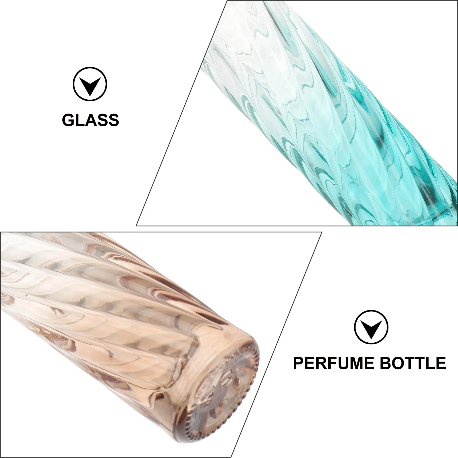 5Pcs Multipurpose Spray Bottles Glass Twill Pattern Rolling Ball Leakproof for Perfume Essential Oil Portable Spray Bottle