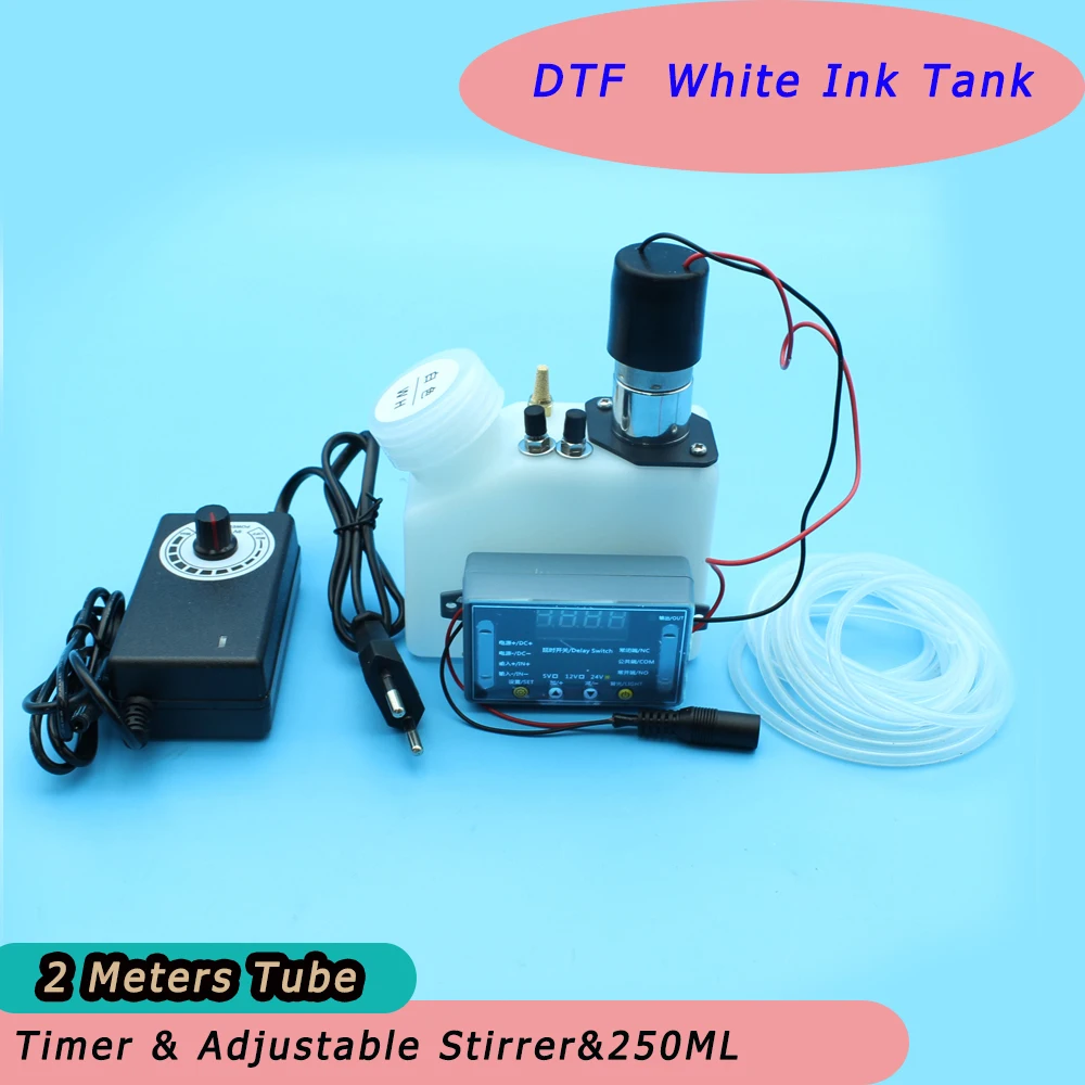 Imagem -03 - Caixa de Tinta Branca com Misturador Agitador e Temporizador Tensão Ajustável de Alimentação Tanque de Tinta Dtf para Epson L1800 L805 L18050 L8050