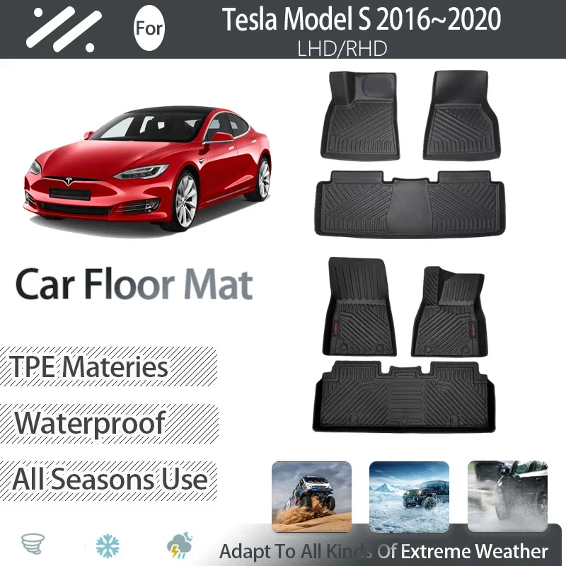 

TPE Car Floor Mats For Tesla Model S 2016 2007 2018 2019 2020 RHD LHD Dirt-resistant Pads Foot Carpets Auto Interior Accessories