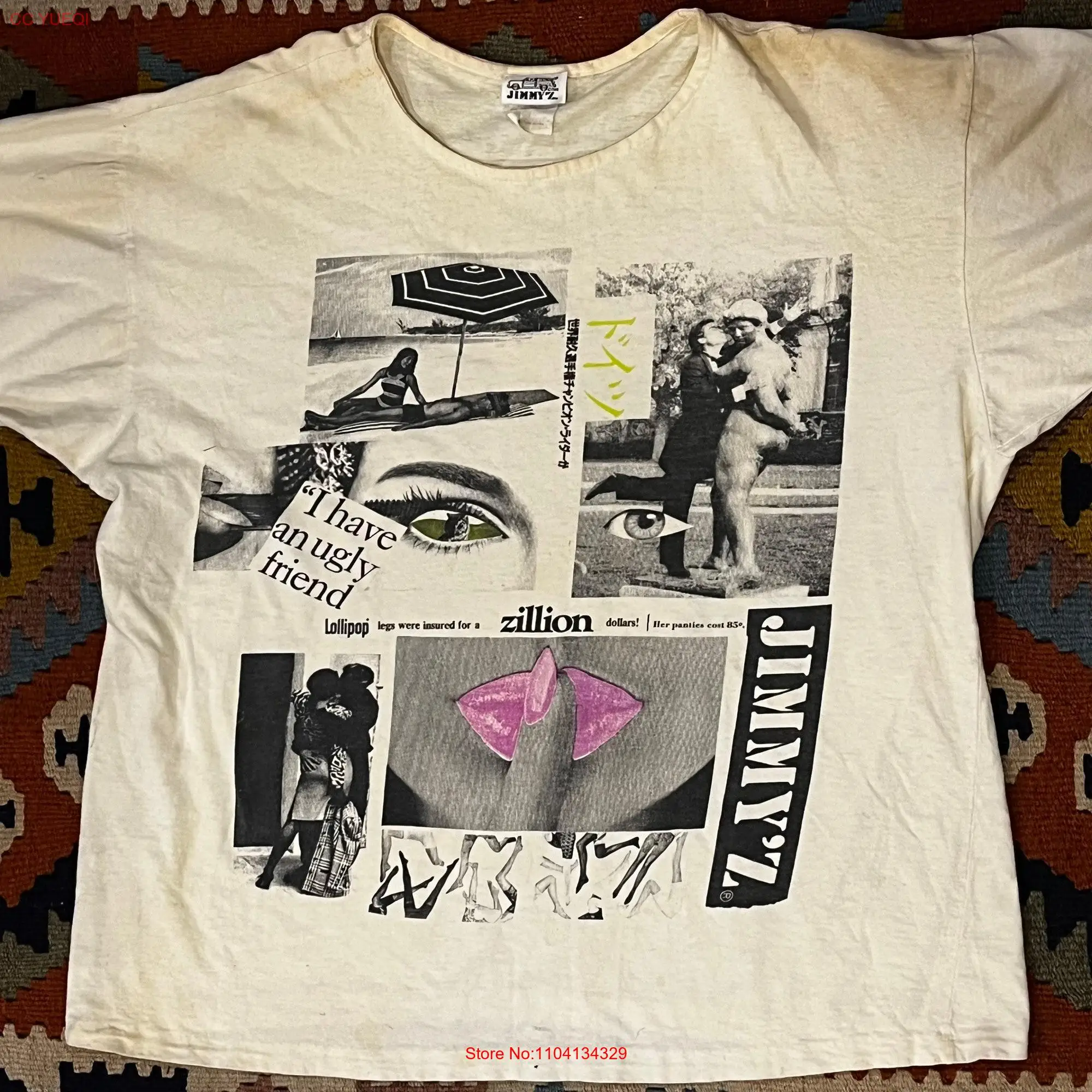 80s 90s skateboard company tee jimmyz double sided print size xl see photos for signs of wear etc long or short sleeves